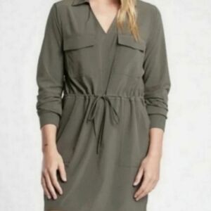 New Athleta Zuma Green Mountain Long Sleeve Shirt Dress Medium